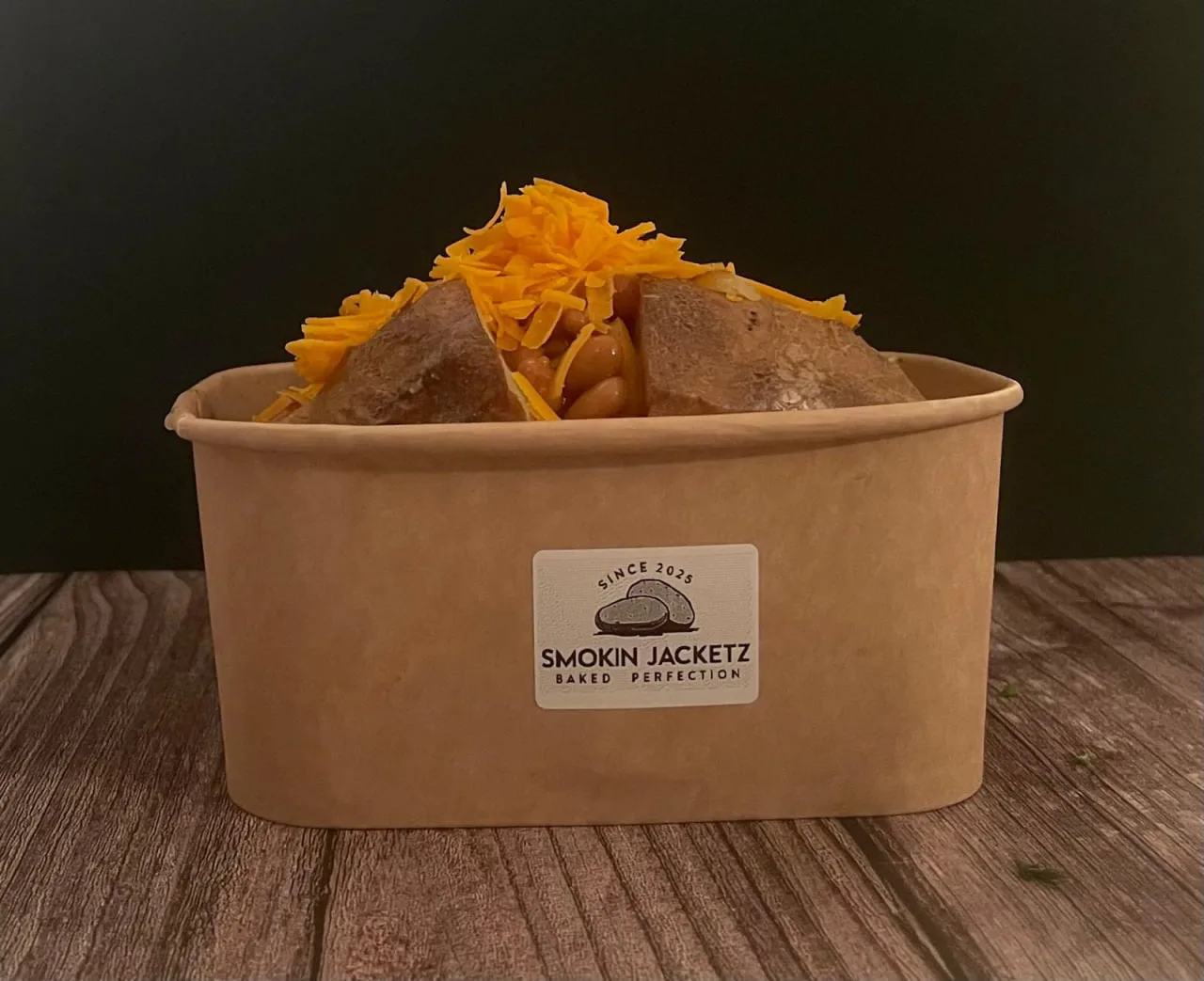 Beans and cheese jacket potato from Smokin' Jacketz